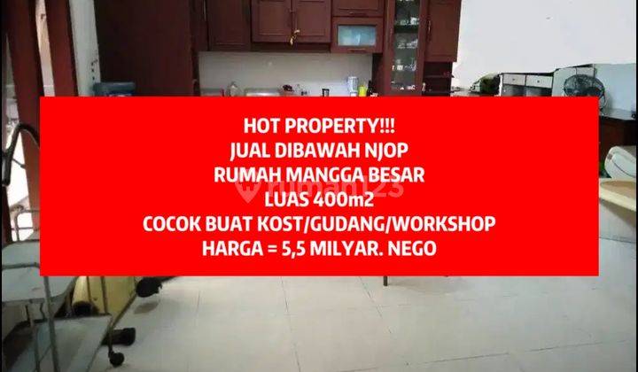 Jual Dibawah Njop Rumah Mangga Besar SHM 400m Cocok Kost Gudang 1