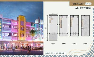 Soho Alley 3,5 Lantai Miami East Pik2 Ukuran 6x18 Dekat Pantai  1