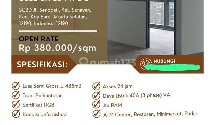 Perkantoran Siap Pakai Scbd Tower Treasury Luas 485m Best Price 1