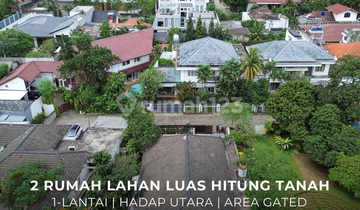 2 Rumah Hitung Tanah Lahan Luas Hadap Utara di Bangka - Kemang