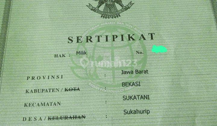 Dijual Cepat Sebidang Tanah Darat Lokasi Sukahurip Sukatani Bekasi 2