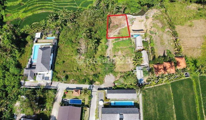 Tanah 591m2 View Sawah Terasering dan Sungai dengan Lingkungan Komplek villa Onegate system di Mas Ubud...10 menit ke Restaurant Bebek Tepi Sawah dan 15 menit ke Pison Ubud 2