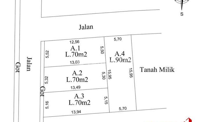 Dijual 4 Kavling Rumah Indent Free Pajak Mulai 1 M-an @Peguyangan 2