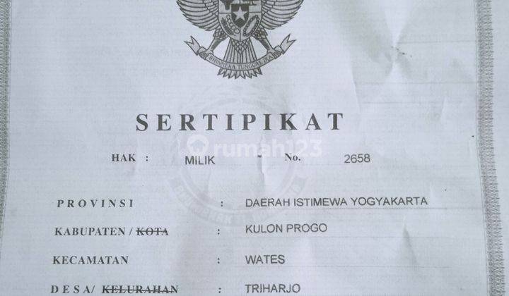 Tanah SHM 497 m² Dekat Pusat Kota Wates 12 Menit Bandara Yia 7