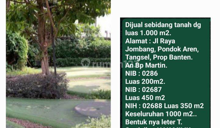 Dijual Tanah 1000 M di Pondok Aren Tangsel. 2