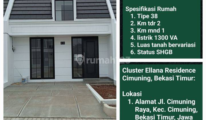 Dipasarkan Cluster Baru Ellana Residence Cimuning Bekasi Timur 1