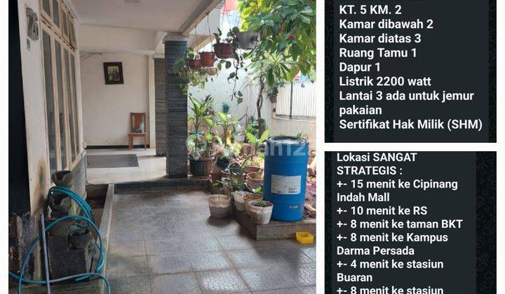 Dijual Rumah di Perumahan Buaran 3 Durensawit Jakarta Ztimur 2