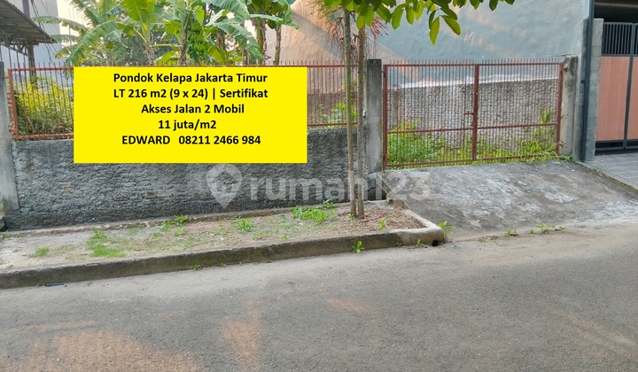 Harga Miring Strategis Lokasi Elit. Pondok Kelapa Jakarta Timur Harga Miring Strategis Lokasi Elit. Pondok Kelapa Jakarta Timur