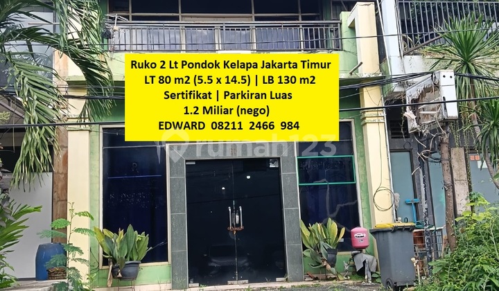 Ruko Murah Jual Cepat!! Strategis Ramai. Pondok Kelapa Jakarat Timur Ruko Murah Jual Cepat!! Strategis Ramai. Pondok Kelapa Jakarat Timur