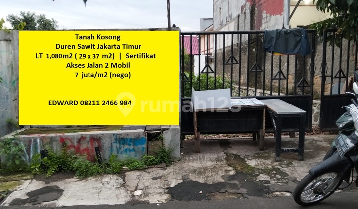 Tanah Kosong Luas Murah BU Jarang Ada! Duren Sawit Jakarta Timur