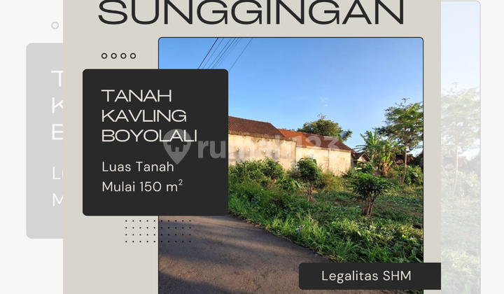Jual Tanah Kavling Sunggingan Boyolali 150An Meter Dekat ke Kota