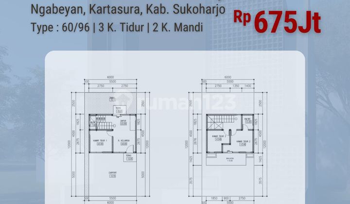 PROMO Jual Rumah 2 Lt di Kartasura 6 Menit Kampus AMIKOM