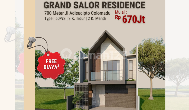 Rumah Scandinavian Colomadu, Gratis Biaya2, Barat Hotel Lorin