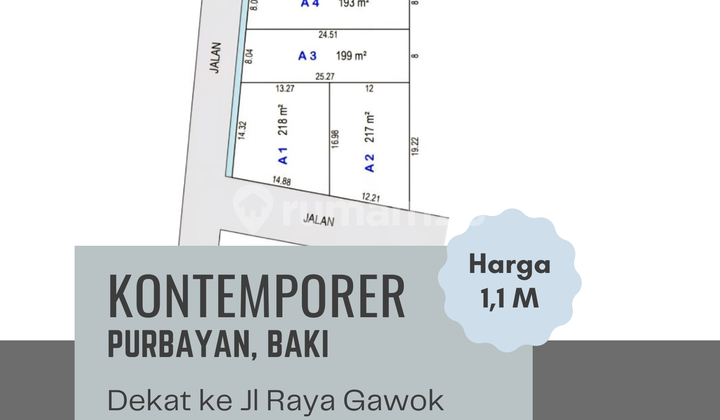 Hunian SHM 2 Lt Purbayan, Timur Jl Raya Gawok Solo 2