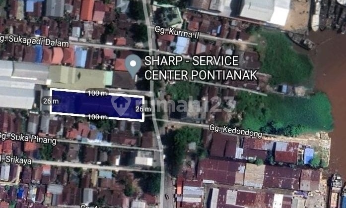 Sewa Cepat Tanah Luas Plus Ruko Kom Yos Sudarso Pontianak 1