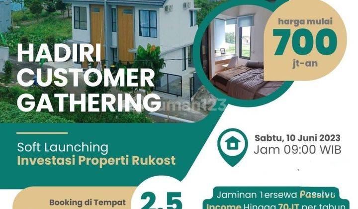 Rumah Kost2an 2 Lantai, SHM, Baru, Semi Furnished. Lokasi dekat kampus IPB Dramaga, kawasan hutan CIFOR kota Bogor, wisata Setu Gede. One Gate System. Gain: passive income estimasi @Rp60juta per tahun. Manajemen kost2an tersedia 1