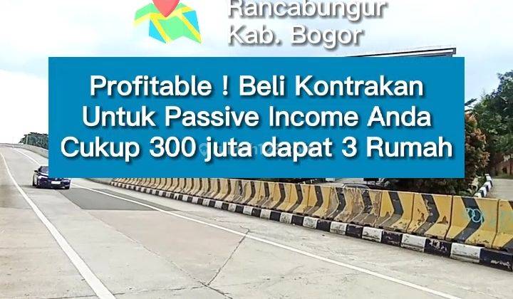 Rumah kontrakan 3 pintu indent  laris di Ranca Bungur Bogor. Bisa memperoleh passive income per bulan mulai   Rp2,4juta lebih  .  Lokasi di kawasan padat yang tinggi permintaan kontrakan. Dekat akses ke tol,RS, sekolah, pasar dll 2