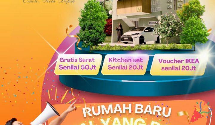 Cluster Rumah Baru  One Gate System, Di  Kawasan Elite Cinere Jakarta Selatan. Dekat Pintu Tol Brigif, Tol Desari : Cuma 10-11 Menit Menuju Jakarta Atau Depok. Dekat Sekolah Tk - Smu., Klinik, Rs, 2