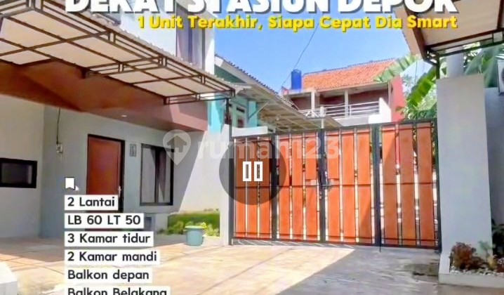 Rumah Baru Cantik Nyaman 2 Lantai Dalam Cluster Strategis, Cilodong Kalimulya Kota Depok. Akses 2 Mobil. One Gate System. 3 Kamar Tidur dan 2 Kamar Mandi. Ada Balkon. Bonus Kitchen Set dan Wall Moulding