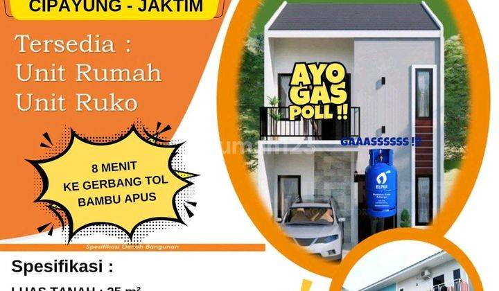 Dijual Unit Rumah 2 Lantai Atau Ruko Di Lubang Buaya, Cipayung - Jakarta Timur. Akses Dekat Ke: Tol Bambu Apus & Setu, Taman Mini, Plaza Pondok Gede, Rs. Haji Jakart, Terminal Pinang Ranti. Shm & Pbg 2