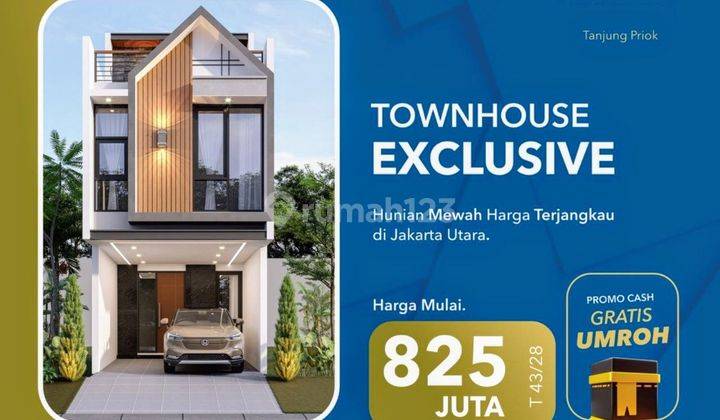 Rumah 2 Lantai Cluster One Gate  Tanjung Priok. Kualitas Premium. Design Minimalis Modern Di Lokasi Strategis. Dekat Mall Sunter, Mall Kelapa Gading, Jakarta International Stadium, Gerbang Tol Kebon Bawang. 1