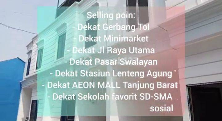 Rumah Baru Di Cluster Strategis 2 Lantai  Di Jagakarsa Jaksel. Akses Mobil. ± 80meter Jl Raya Kahfi 1
± 120 M Alfamart 
± 1 Km Gerbang Tol Brigif
± 1.1 Km Pasar Timbul
﻿± 1.5 Km Swalayan
± 3.2 Km Rsud Jagakarsa 
± 4.9 Km Stasiun Lenteng Agung  2