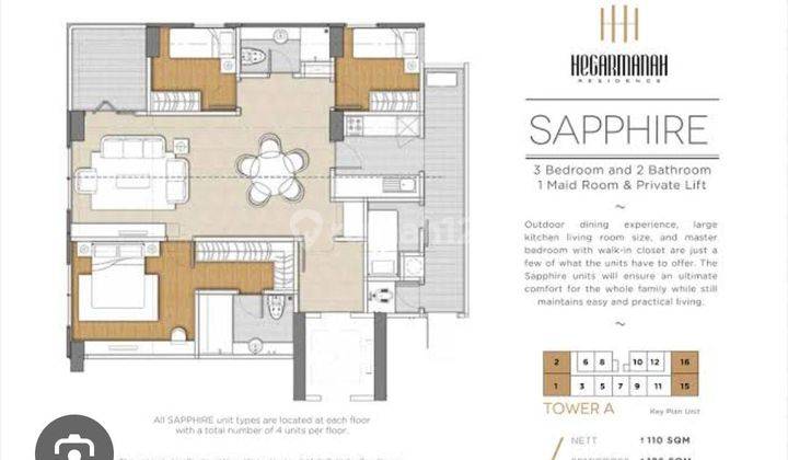 Apartemen 3 BR Harga Murah di Hegarmanah Residence, Bandung 2