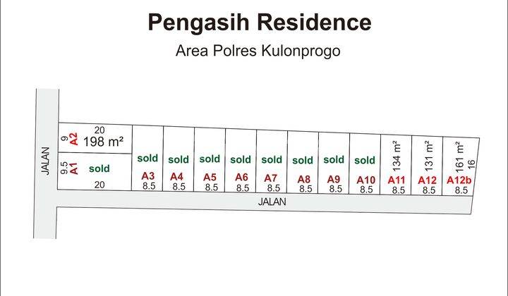 Tanah di Pengasih, Kulonprogo, SHM 161 m² Hanya 1jt An Mtr 5