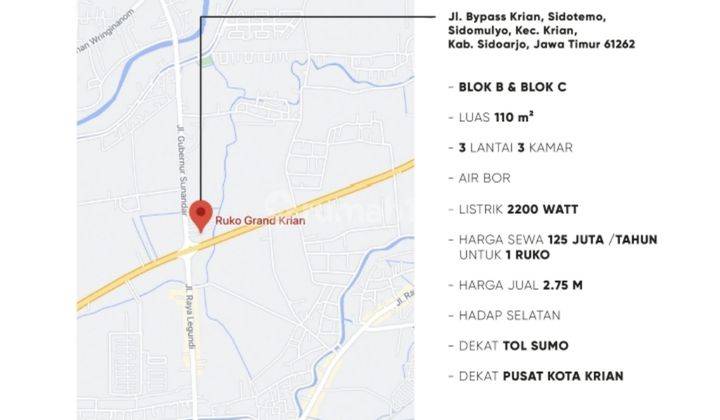 992. Ruko Grand Krian Jl Bypass Krian Sidoarjo Jawa Timur 2