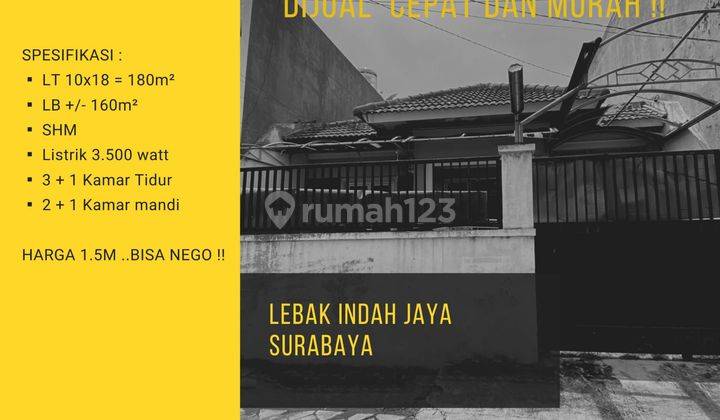 1273. Rumah Murah Lebak Indah Jaya Tambaksari  1