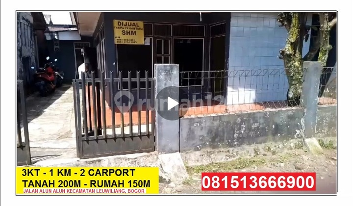 Quick Sale House in Bogor Alun Alun Leuwiliang with Front and Rear Car Access Quick Sale House in Bogor Alun Alun Leuwiliang with Front and Rear Car Access