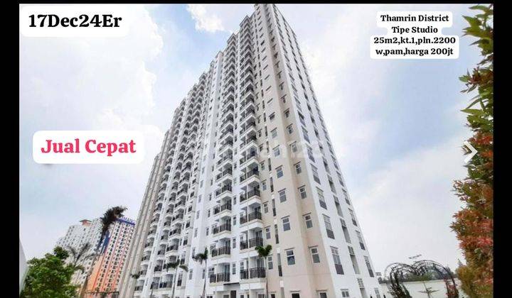 Apartemen Siap Huni Dekat Pintu Tol, Mall Pakuwon di Thamrin District 73210 Er 1