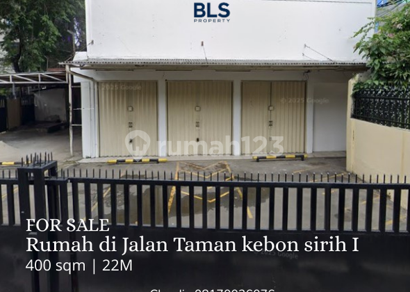 FOR SALE Tempat Usaha daerah strategis di Jalan Taman Kebon Sirih I