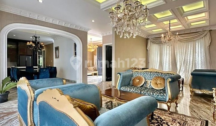 Rumah Mewah Cantik Fully Furnished Dalam Komplek Permata Hijau 2. Lantai Full Marmer Design Modern Classic 2