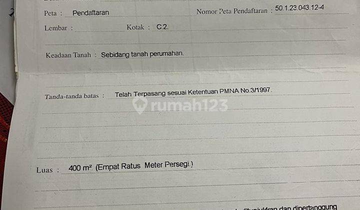 Land for sale in South Denpasar Residential Area 2