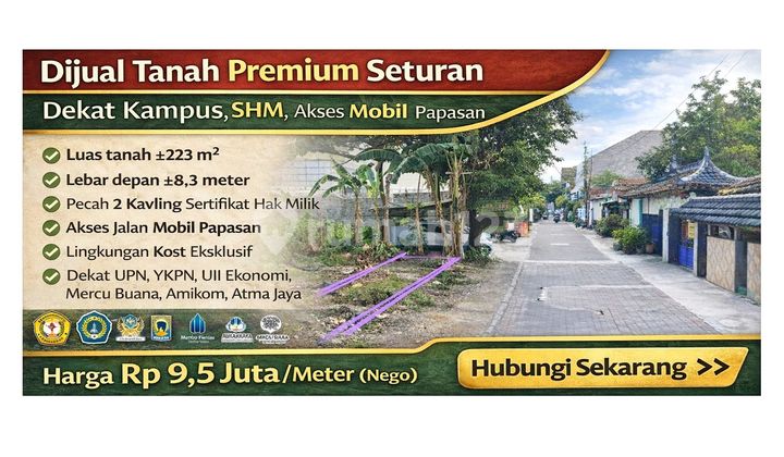 Dijual Tanah Premium Seturan Dekat Kampus, SHM, Akses Mobil