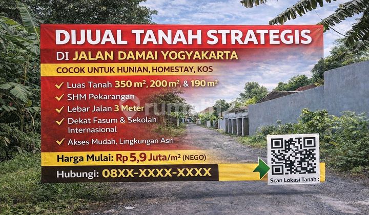 Dijual Tanah Strategis SHM - Area Jalan Damai Yogyakarta