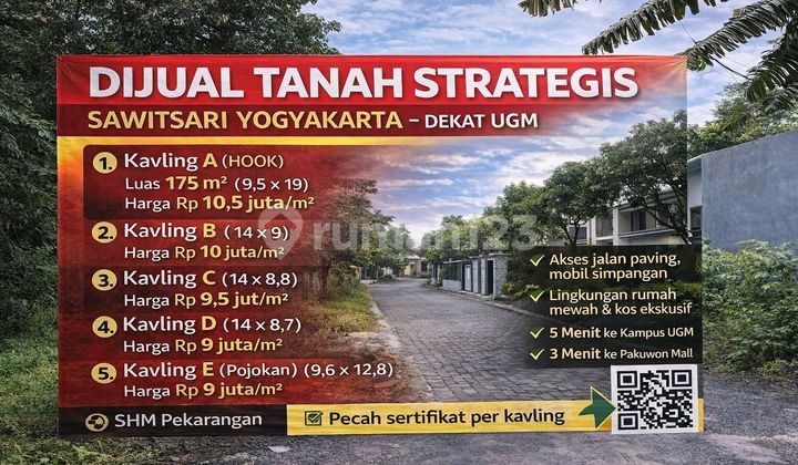 Dijual Tanah Strategis Sawitsari Yogyakarta - Dekat Ugm