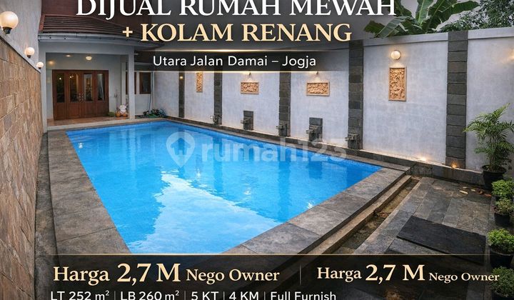 Dijual Rumah Mewah 2 Lantai Kolam Renang Utara Jalan Damai Jogja 1