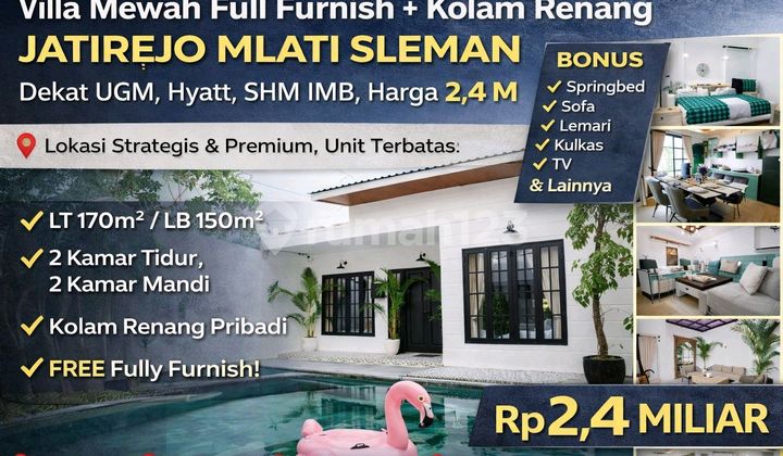 Luxury Fully Furnished Villa + Swimming Pool Jatirejo Mlati Sleman - Near UGM, Hyatt, SHM IMB, Price 2.4 Billion 1