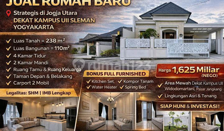 Jarang Ada! Rumah Baru Dekat Uii - Lt 238 M² Harga Nego 1