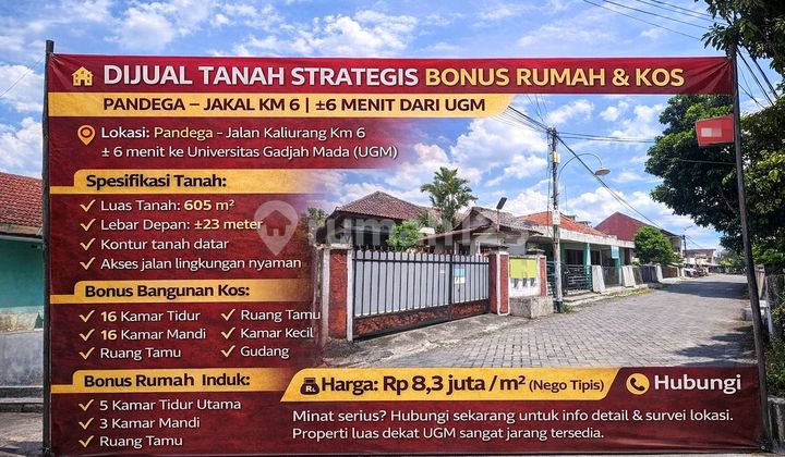 Dijual Tanah Strategis Bonus Rumah & Kospandega - Jakal Km 6 | ±6 Menit Dari Ugm