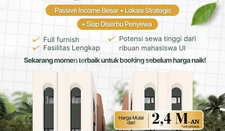 Dijual Cepat Kost Investasi Terbaik Dekat Universitas Indonesia