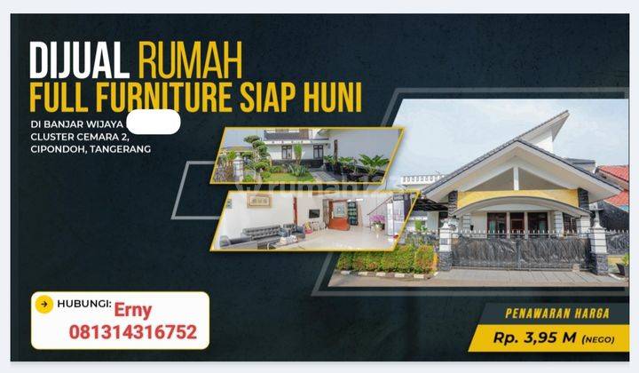 Di Jual Rumah Hoek Cluster Cemara 2, Banjar Wijaya, Kota Tangerang 2