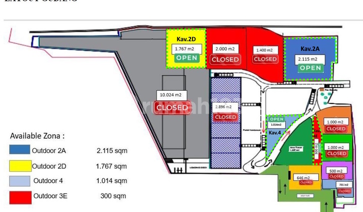 Sewa 4 Lahan Usaha Rest Area KM19B Tol Jakarta-Cikampek