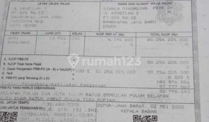 Jual Tanah Murah Bawah NJOP Limo Depok Jual Tanah Murah Bawah NJOP Limo Depok