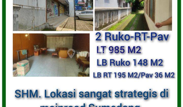 Roko berjejer dan Rumah Tinggal Pav lokasi sangat strategis di mainroad Sumedang  2