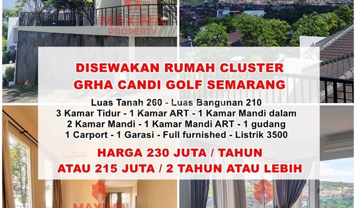 Disewakan Rumah Cluster Grha Candi Golf Semarang 1