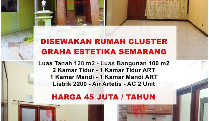 Disewakan Rumah Cluster Graha Estetika Tembalang Semarang 1