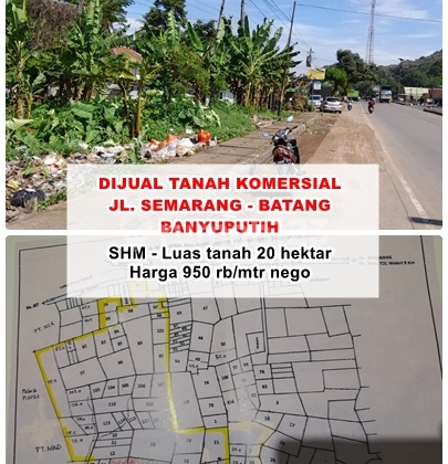 Dijual Tanah Industri Batang Banyuputih Jalan Semarang Batang 6